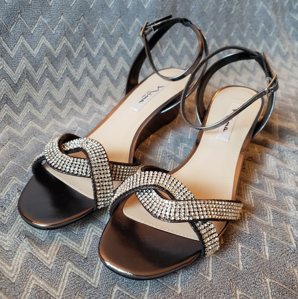 Nina New York strappy rhinestone sandals